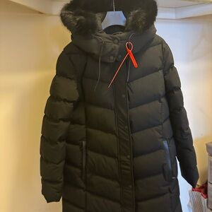 RUDSAK Black Puffer Jacket with Fur Hood